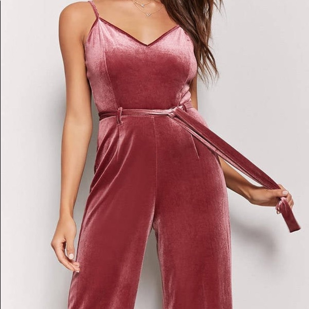 Rose Gold Velvet Jumpsuit